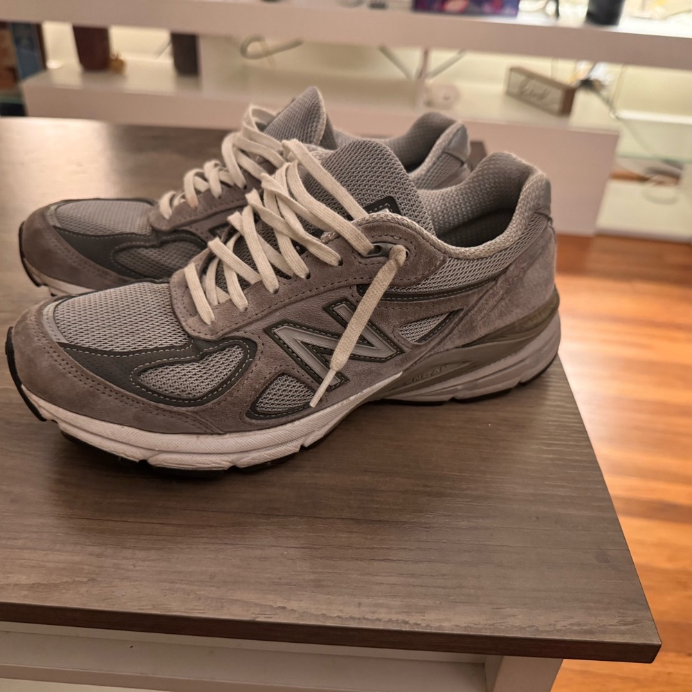 New Balance Gray and White Sneakers with Supportive Midsole